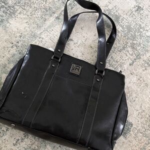 Kenneth Cole Reaction Men’s Black Leather Laptop Bag